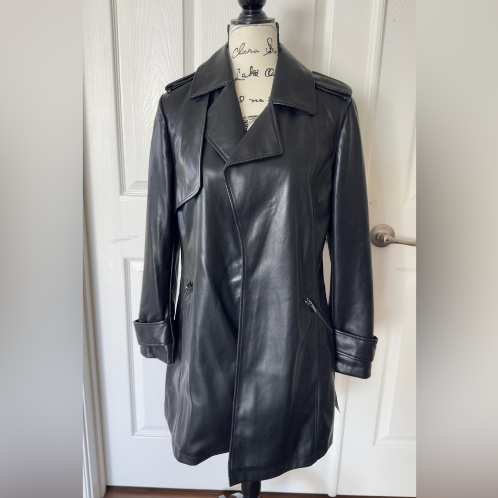 Avec les Filles Women's Black Leather Jacket